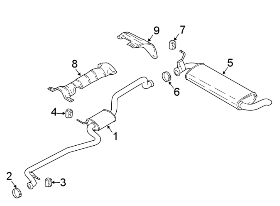 Diagram EXHAUST SYSTEM. EXHAUST COMPONENTS. for your 2019 Ford F-150  Police Responder Crew Cab Pickup Fleetside 