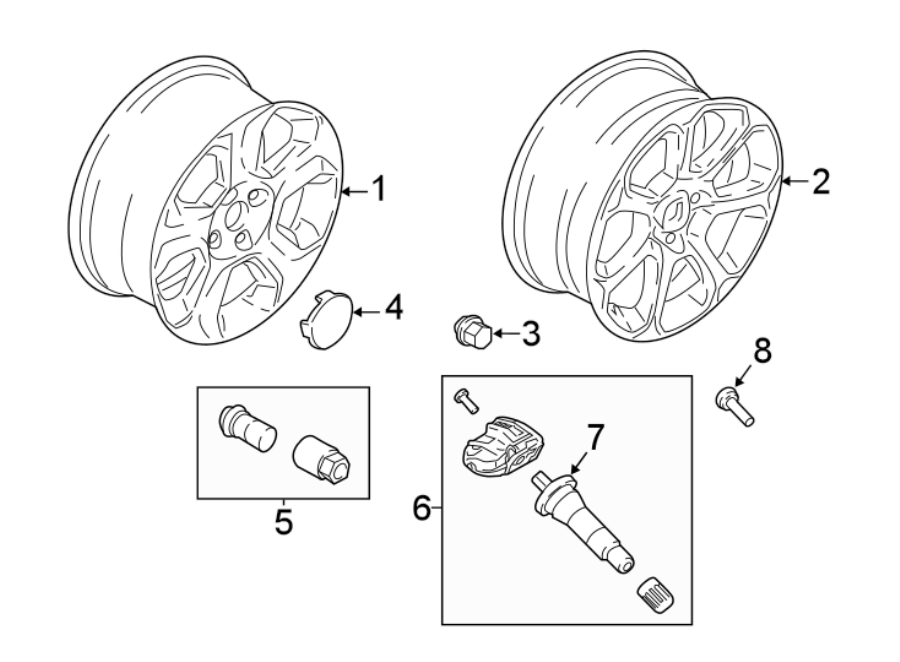 Diagram WHEELS. for your Ford EcoSport  