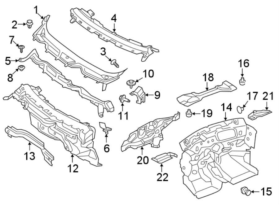 Diagram COWL. for your Ford E-250 Econoline  