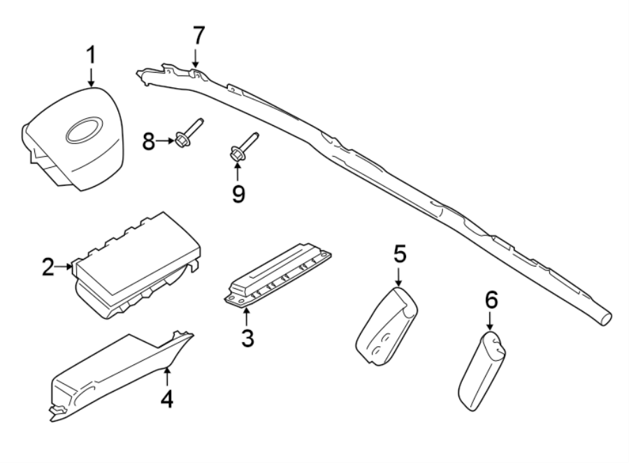 Diagram RESTRAINT SYSTEMS. AIR BAG COMPONENTS. for your Lincoln MKZ  