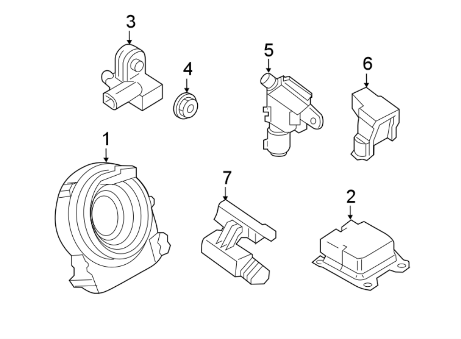 Diagram RESTRAINT SYSTEMS. AIR BAG COMPONENTS. for your 2022 Ford F-250 Super Duty   