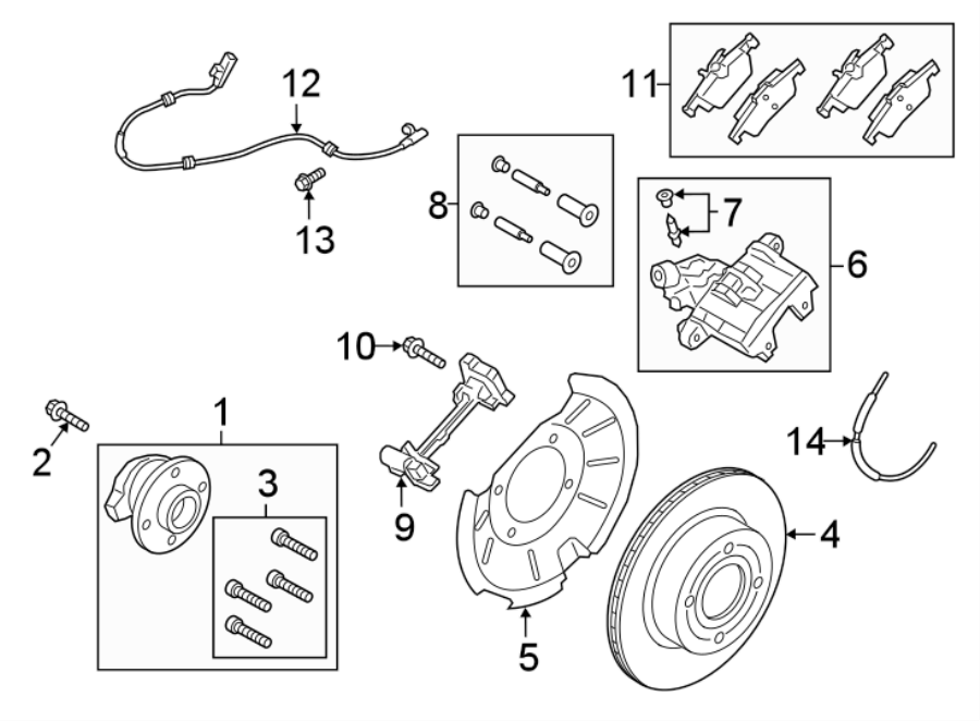 Diagram REAR SUSPENSION. BRAKE COMPONENTS. for your Ford EcoSport  