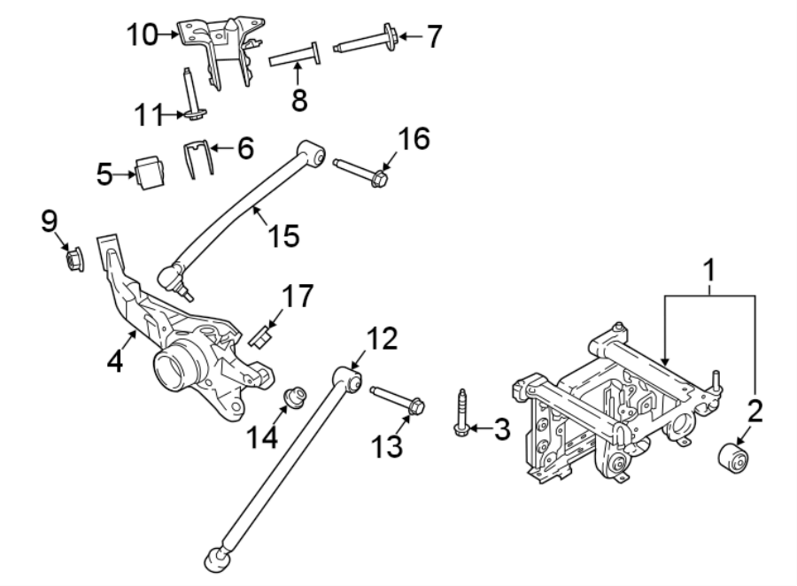 Diagram REAR SUSPENSION. SUSPENSION COMPONENTS. for your Ford