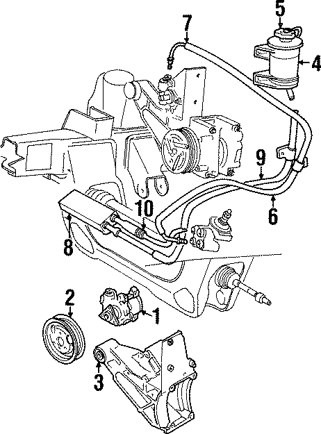 Diagram STEERING GEAR & LINKAGE. POWER STEERING OIL COOLER. PUMP & HOSES. for your Mercury Mountaineer  