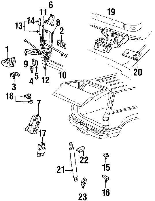 Diagram LIFT GATE. LOCK & HARDWARE. for your 2023 Ford Explorer   