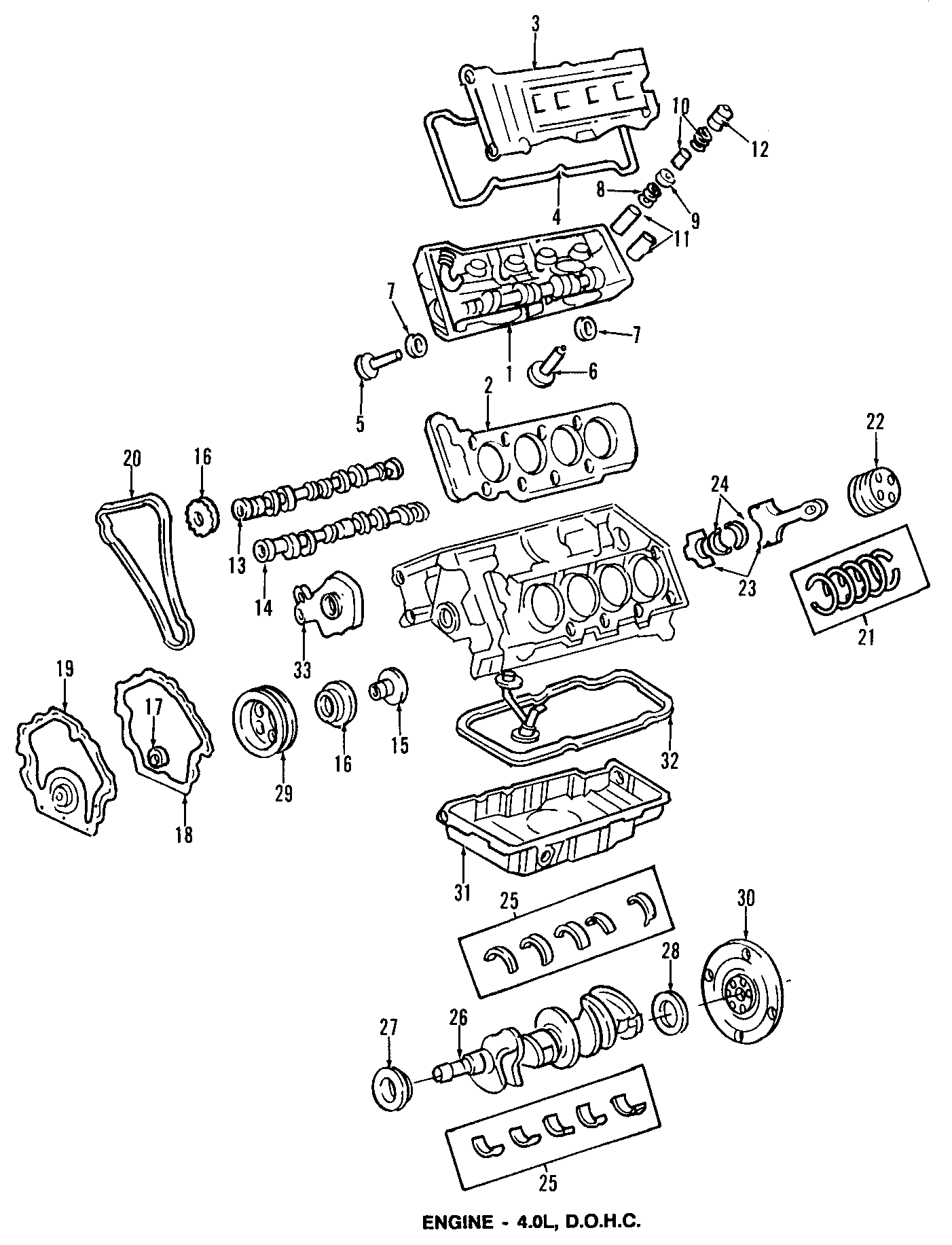 Diagram CAMSHAFT & TIMING. CRANKSHAFT & BEARINGS. CYLINDER HEAD & VALVES. LUBRICATION. MOUNTS. PISTONS. RINGS & BEARINGS. for your 2005 Chevrolet Equinox   