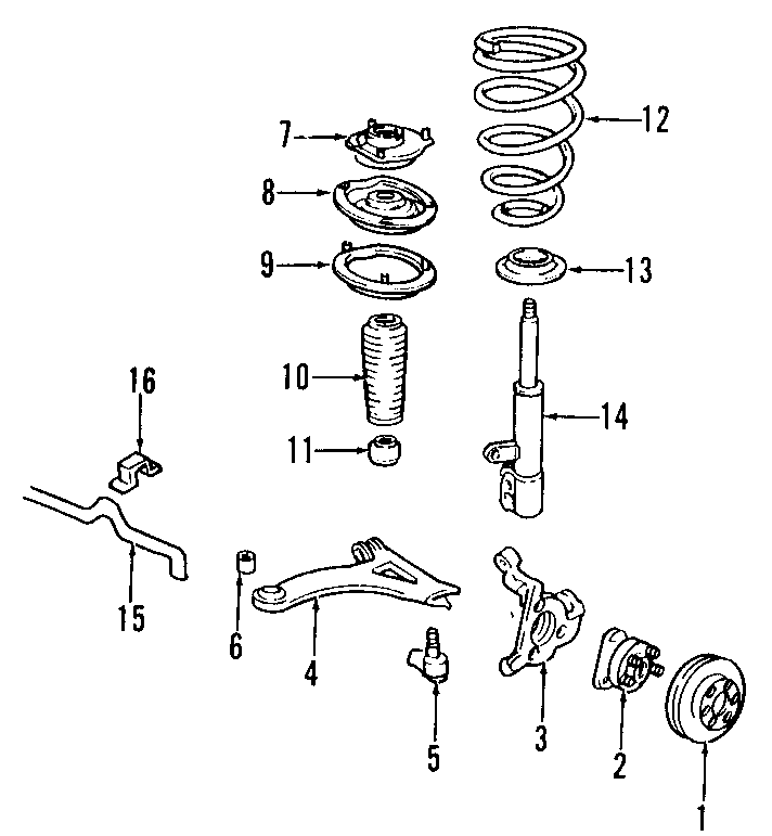 Diagram FRONT SUSPENSION. LOWER CONTROL ARM. STABILIZER BAR. SUSPENSION COMPONENTS. for your 2016 GMC Sierra 2500 HD 6.0L Vortec V8 FLEX A/T RWD SLT Extended Cab Pickup Fleetside 