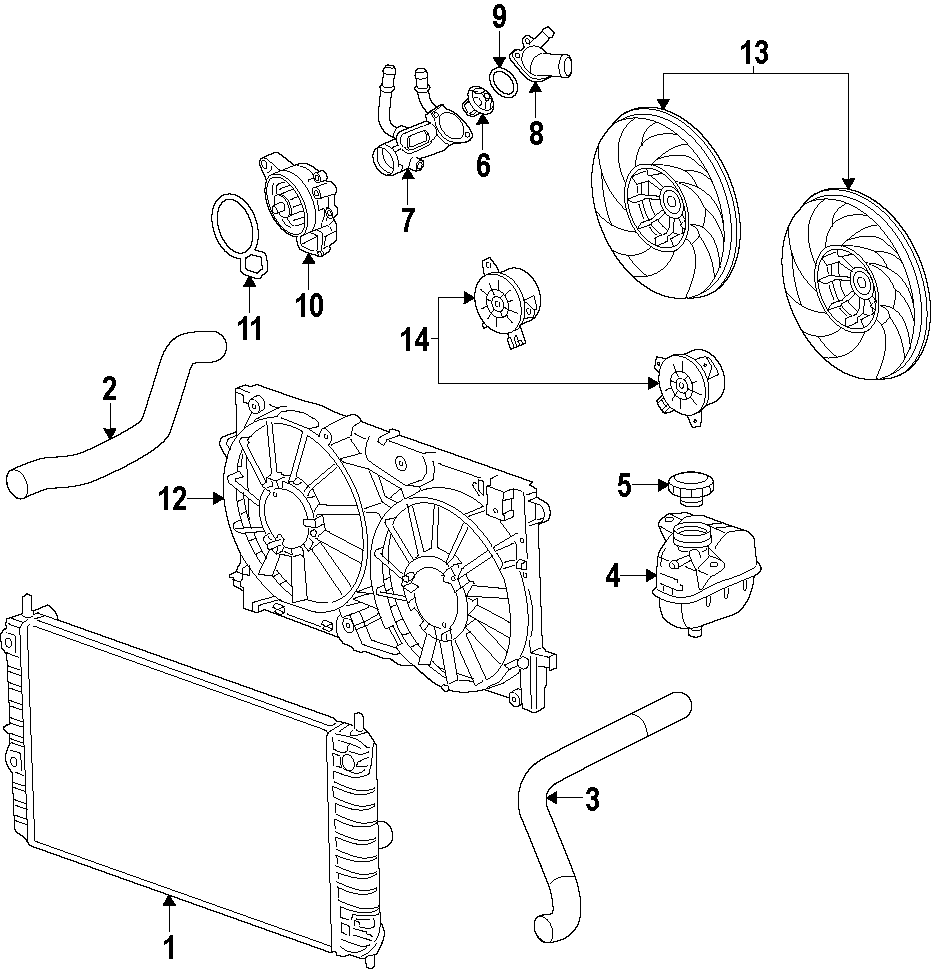 Diagram COOLING SYSTEM. COOLING FAN. RADIATOR. for your 2010 Chevrolet Avalanche   