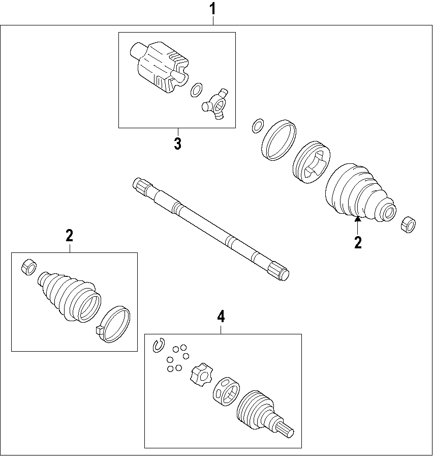 Diagram DRIVE AXLES. AXLE SHAFTS & JOINTS. for your 2012 GMC Sierra 2500 HD 6.6L Duramax V8 DIESEL A/T RWD SLE Crew Cab Pickup Fleetside 