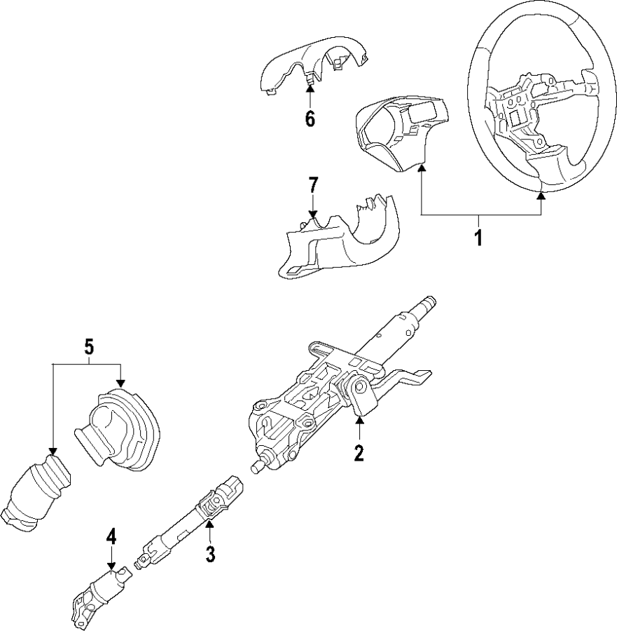 Diagram STEERING COLUMN. STEERING WHEEL. for your 2005 Chevrolet Trailblazer   