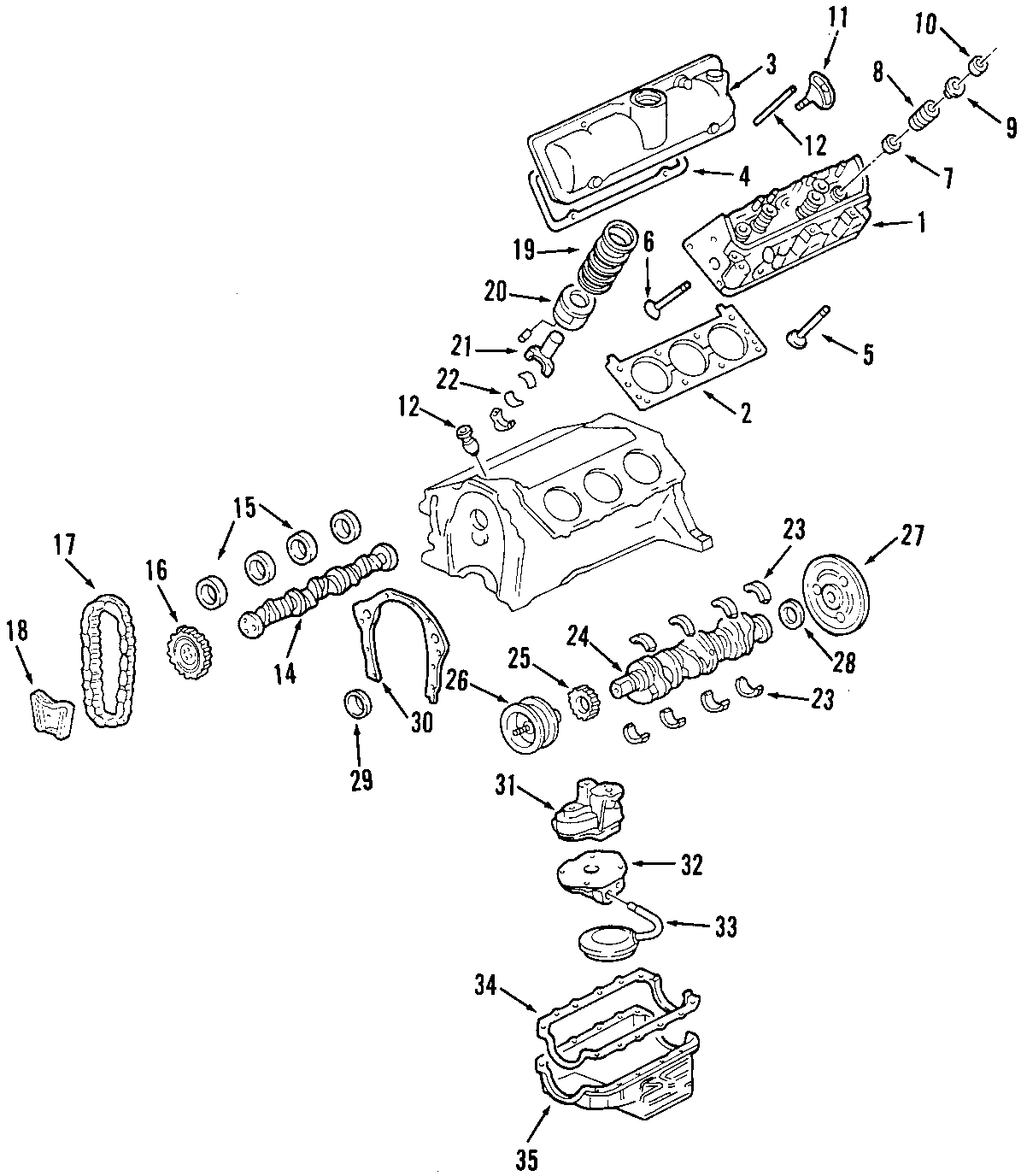 Diagram CAMSHAFT & TIMING. CRANKSHAFT & BEARINGS. CYLINDER HEAD & VALVES. LUBRICATION. MOUNTS. PISTONS. RINGS & BEARINGS. for your 2018 Chevrolet Spark 1.4L Ecotec CVT LS Hatchback 