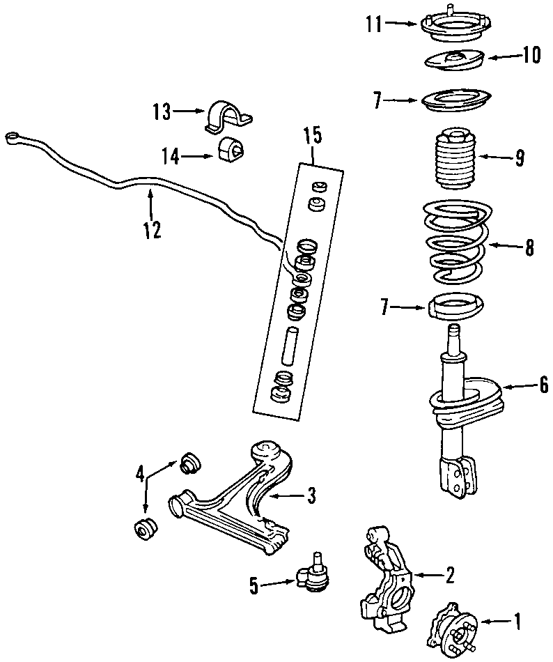 Diagram FRONT SUSPENSION. LOWER CONTROL ARM. STABILIZER BAR. SUSPENSION COMPONENTS. for your 2012 GMC Sierra 2500 HD 6.6L Duramax V8 DIESEL A/T 4WD WT Extended Cab Pickup 