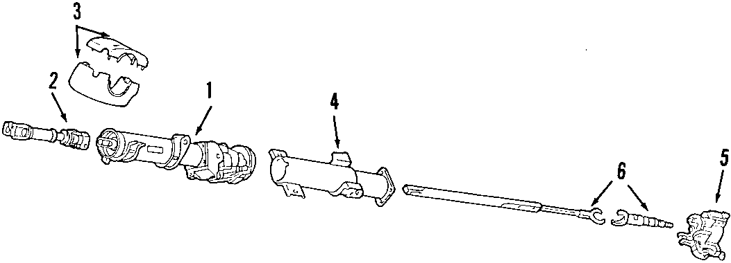 Diagram STEERING COLUMN. STEERING WHEEL. for your 2005 Chevrolet Blazer Xtreme Sport Utility  