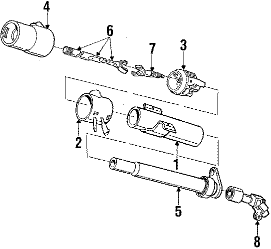 Diagram STEERING COLUMN. HOUSING & COMPONENTS. SHAFT & INTERNAL COMPONENTS. for your 1984 Dodge Omni   