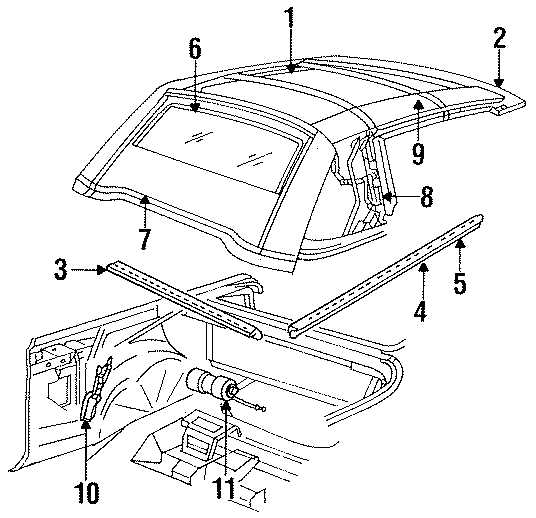 CONVERTIBLE/SOFT TOP. COVER & COMPONENTS. FRAME & COMPONENTS. MOTOR & COMPONENTS.