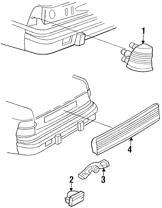 Diagram REAR LAMPS. BACKUP LAMPS. LICENSE LAMPS. TAIL LAMPS. for your Dodge Daytona  