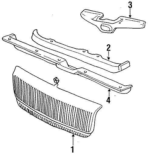 Diagram GRILLE & COMPONENTS. for your Dodge Daytona  