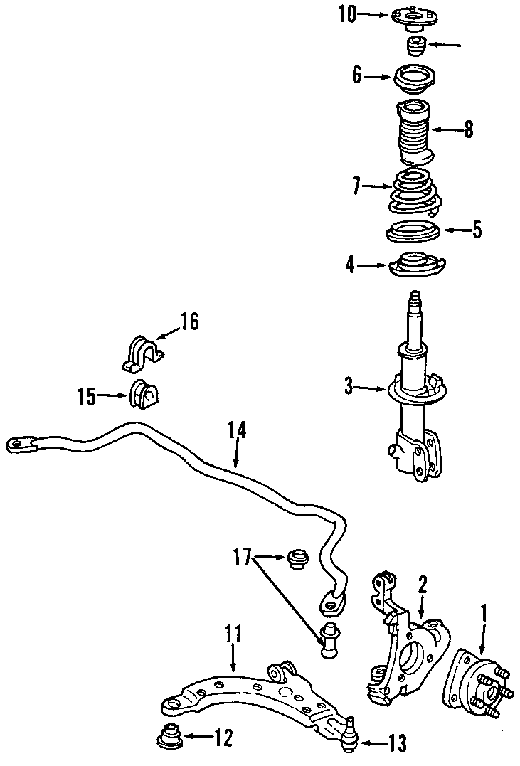 Diagram FRONT SUSPENSION. LOWER CONTROL ARM. STABILIZER BAR. SUSPENSION COMPONENTS. for your 2018 GMC Sierra 2500 HD 6.6L Duramax V8 DIESEL A/T 4WD SLE Extended Cab Pickup Fleetside 