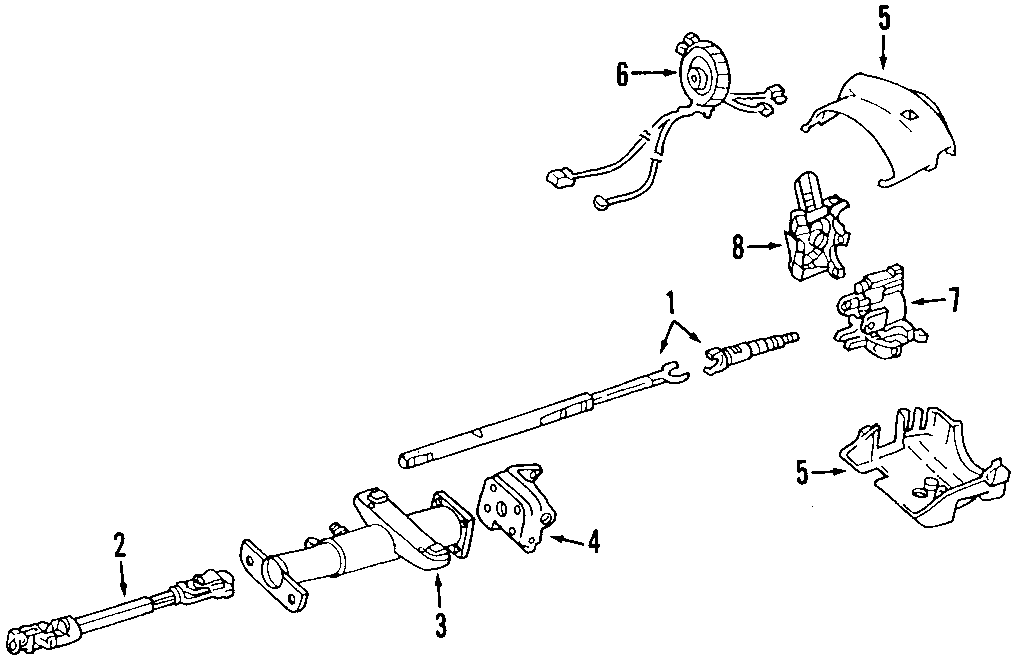 Diagram STEERING COLUMN. STEERING WHEEL. for your 2023 Chevrolet Corvette   