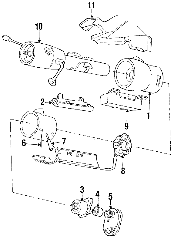 Diagram STEERING COLUMN. HOUSING & COMPONENTS. SHROUD. SWITCHES & LEVERS. for your Ram