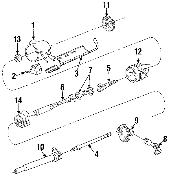 Diagram STEERING COLUMN. LOCK & HOUSING. SHAFT & INTERNAL COMPONENTS. for your Ram