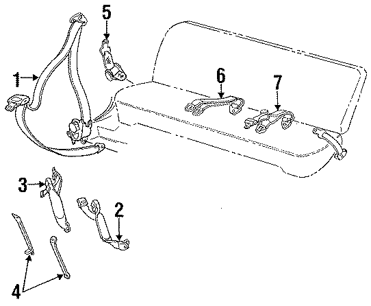 RESTRAINT SYSTEMS. FRONT SEAT BELTS. REAR SEAT BELTS.
