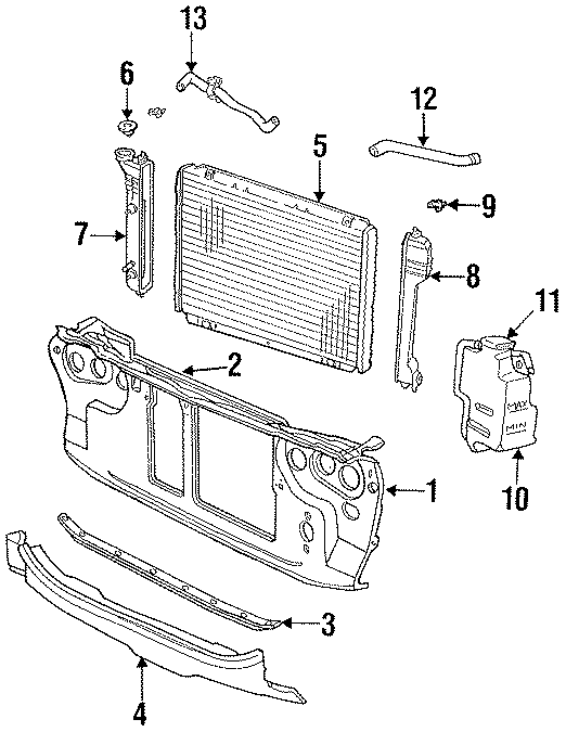 RADIATOR & COMPONENTS. RADIATOR SUPPORT.