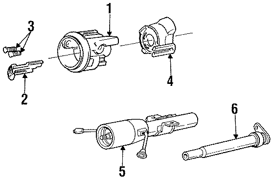 Diagram STEERING COLUMN. HOUSING & COMPONENTS. for your 1984 Dodge Omni   