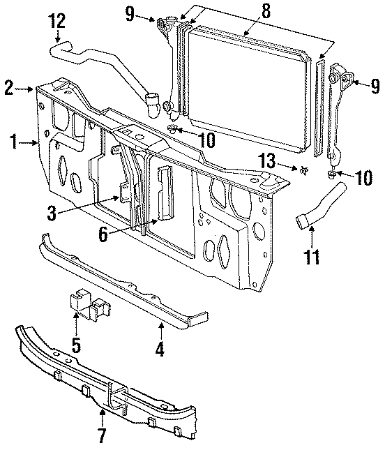 9RADIATOR & COMPONENTS. RADIATOR SUPPORT.https://images.simplepart.com/images/parts/motor/fullsize/NE90050.png