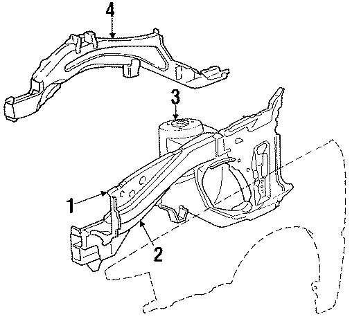 Diagram FENDER. STRUCTURAL COMPONENTS & RAILS. for your Chrysler TC Maserati  