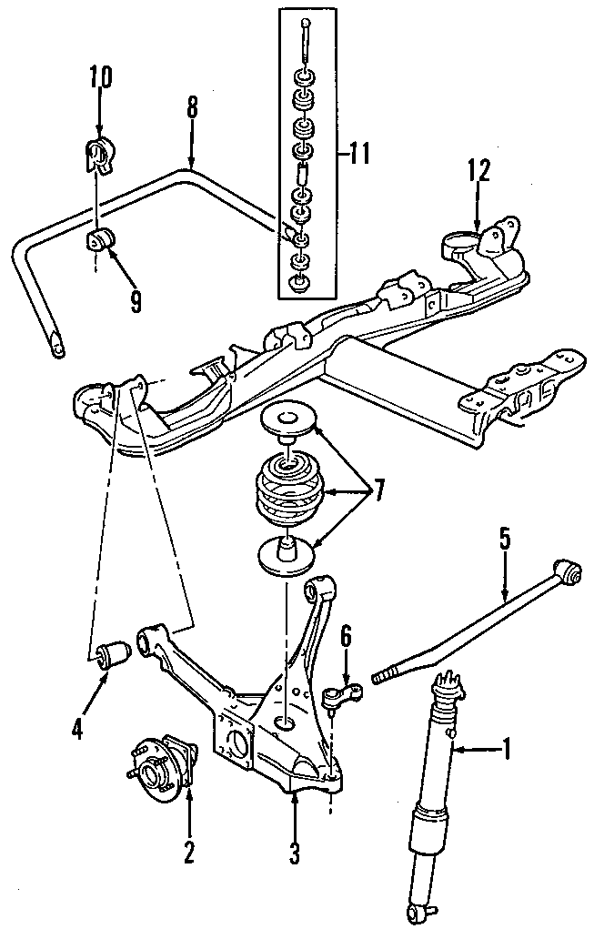 Diagram REAR SUSPENSION. LOWER CONTROL ARM. RIDE CONTROL. STABILIZER BAR. SUSPENSION COMPONENTS. for your 2021 Chevrolet Camaro LT Coupe 2.0L Ecotec A/T 