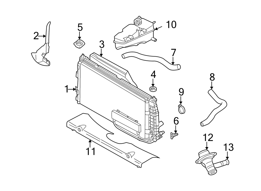 Diagram RADIATOR & COMPONENTS. for your 2019 Jeep Wrangler   