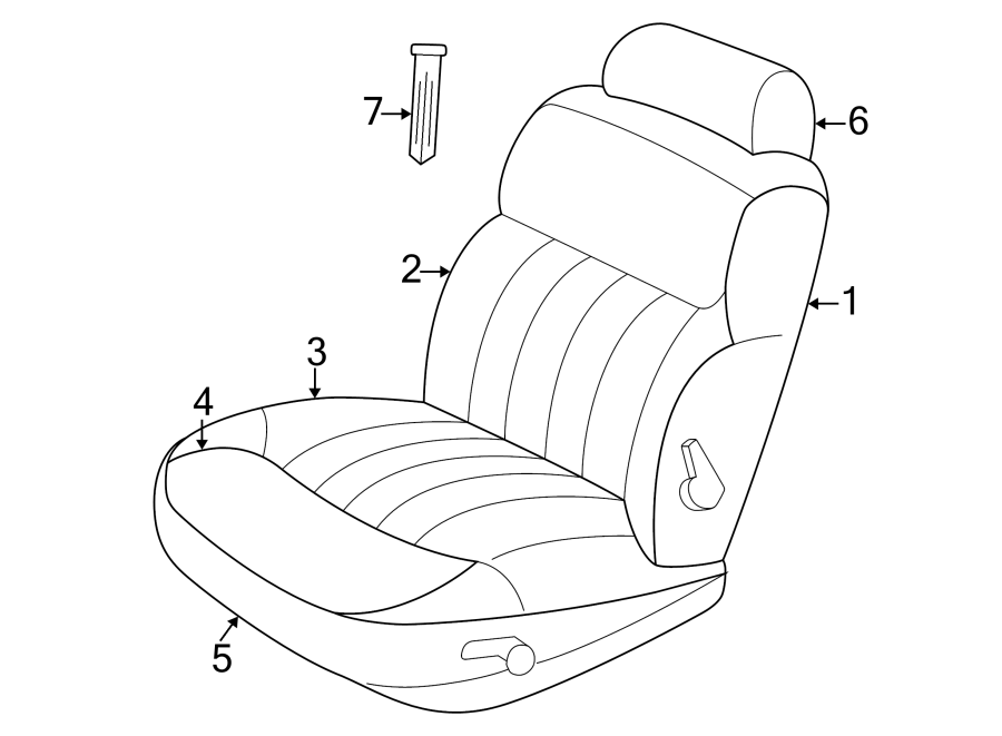 SEATS & TRACKS. FRONT SEAT COMPONENTS. Diagram