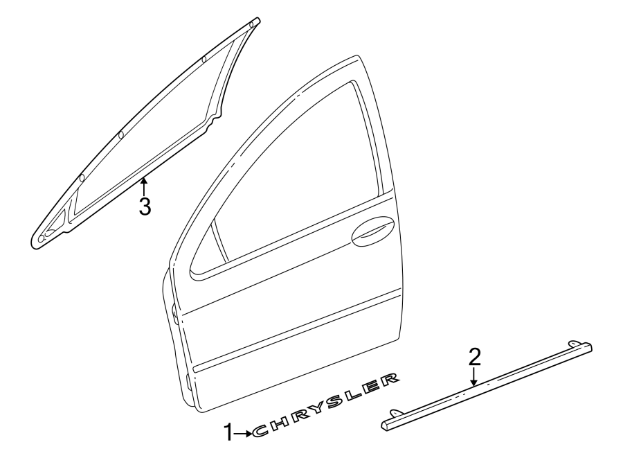 2FRONT DOOR. EXTERIOR TRIM.https://images.simplepart.com/images/parts/motor/fullsize/NH98495.png