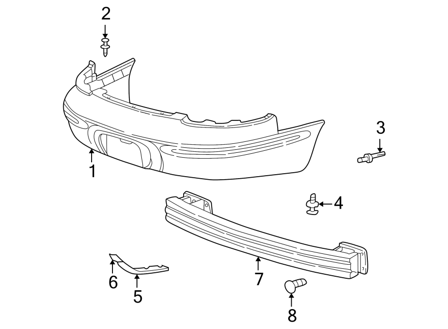 Diagram REAR BUMPER. BUMPER & COMPONENTS. for your Chrysler