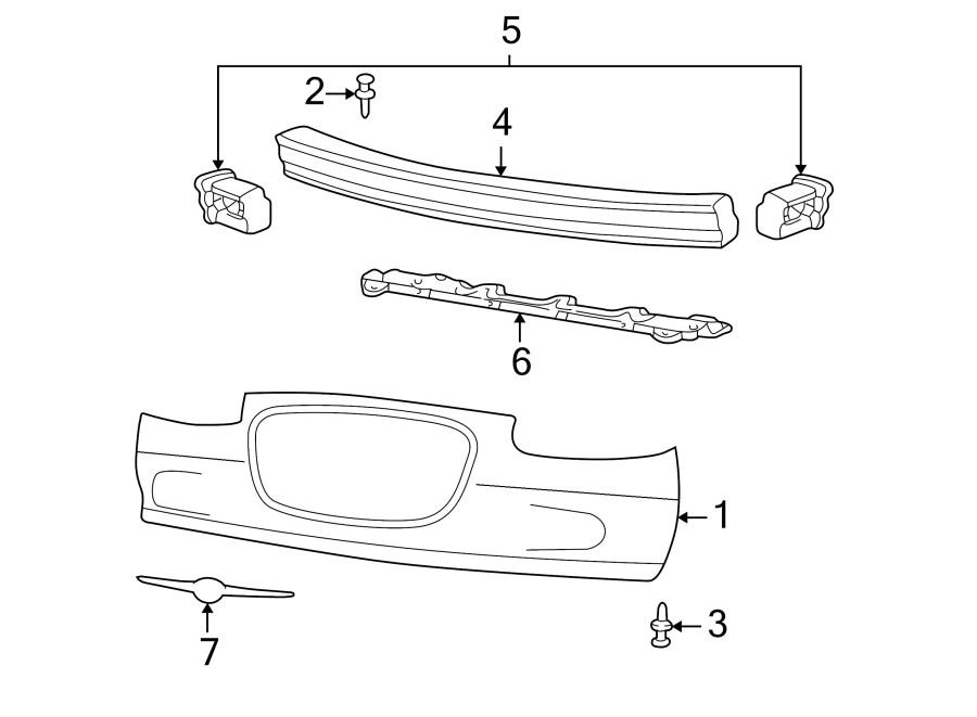 Diagram FRONT BUMPER. BUMPER & COMPONENTS. for your Chrysler