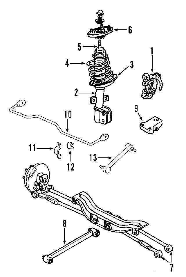 Diagram REAR SUSPENSION. STABILIZER BAR. SUSPENSION COMPONENTS. for your 2011 GMC Sierra 2500 HD  SLE Standard Cab Pickup 