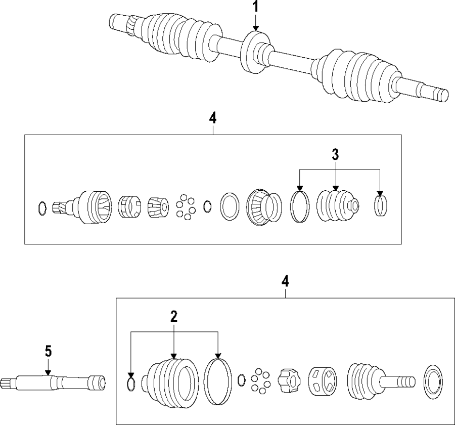 Diagram Drive axles. Axle shafts & joints. Front axle. for your 2012 GMC Sierra 2500 HD 6.6L Duramax V8 DIESEL A/T 4WD SLE Crew Cab Pickup Fleetside 