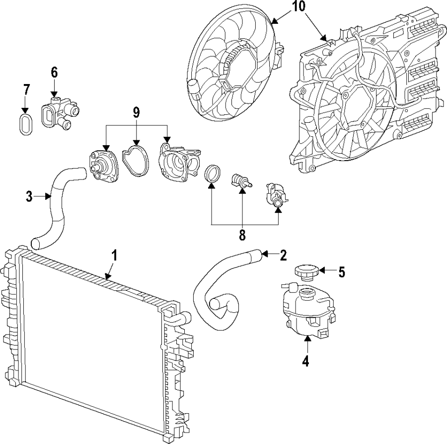 COOLING SYSTEM. COOLING FAN. RADIATOR. WATER PUMP. Diagram