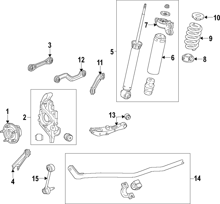 Diagram REAR SUSPENSION. for your 2016 GMC Sierra 2500 HD 6.0L Vortec V8 FLEX A/T RWD SLE Extended Cab Pickup Fleetside 