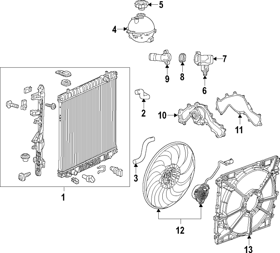 Diagram Cooling system. Cooling fan. Water pump. for your 2016 Buick Cascada   