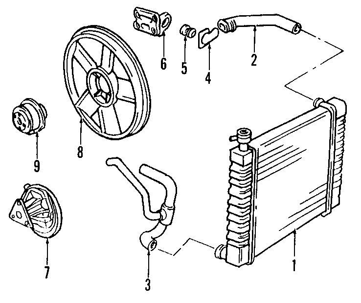 Diagram COOLING SYSTEM. COOLING FAN. RADIATOR. WATER PUMP. for your 2020 Chevrolet Equinox   