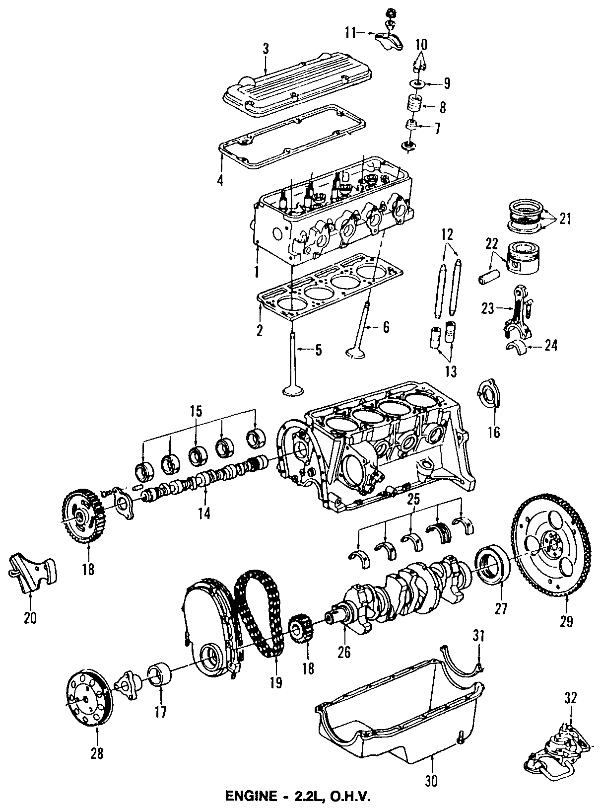 Diagram CAMSHAFT & TIMING. CRANKSHAFT & BEARINGS. CYLINDER HEAD & VALVES. LUBRICATION. MOUNTS. PISTONS. RINGS & BEARINGS. for your Chevrolet G30   