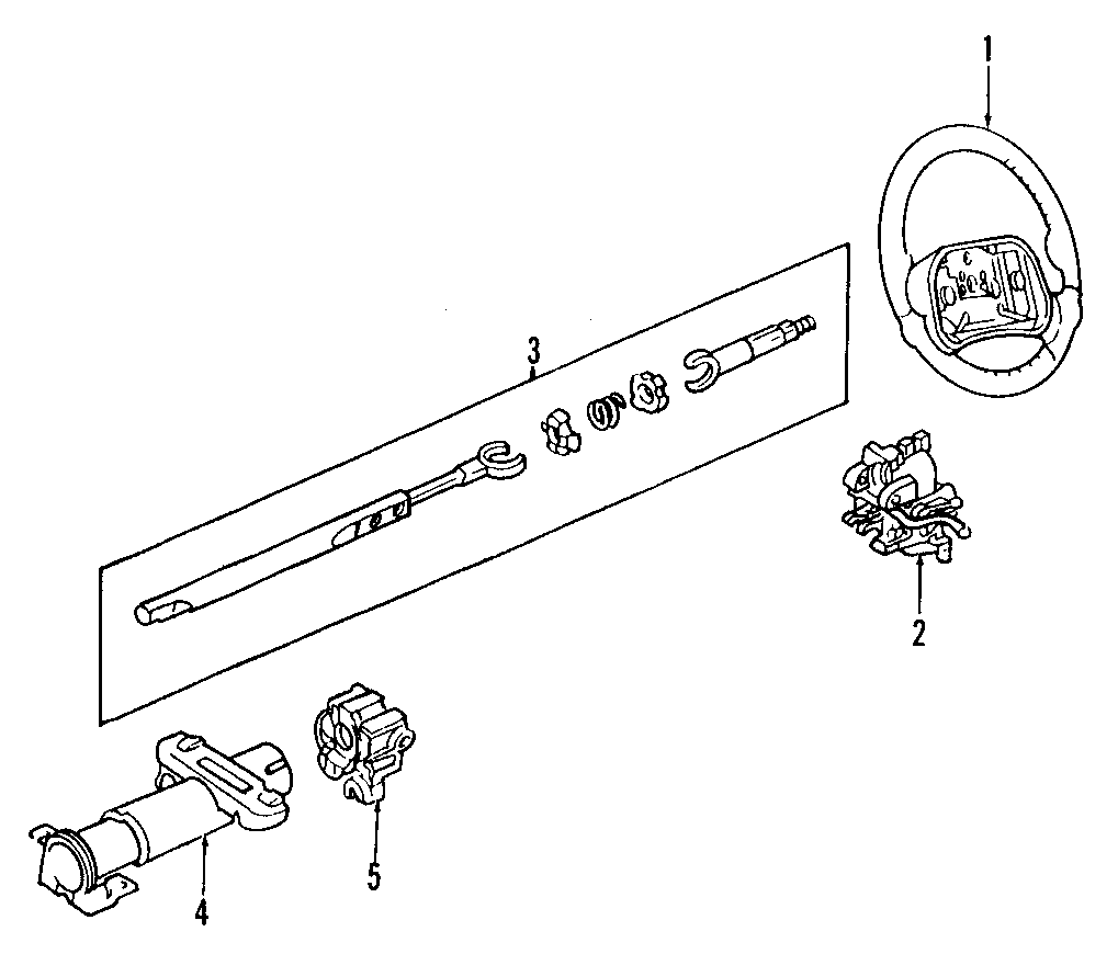 Diagram STEERING COLUMN. STEERING WHEEL. for your 1985 Chevrolet Cavalier   