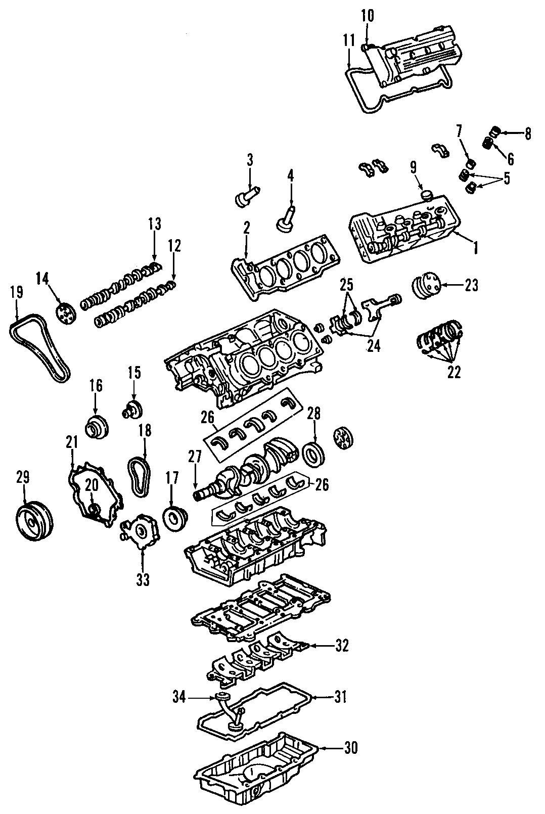 Diagram CAMSHAFT & TIMING. CRANKSHAFT & BEARINGS. CYLINDER HEAD & VALVES. LUBRICATION. MOUNTS. PISTONS. RINGS & BEARINGS. for your 2009 Chevrolet Corvette   