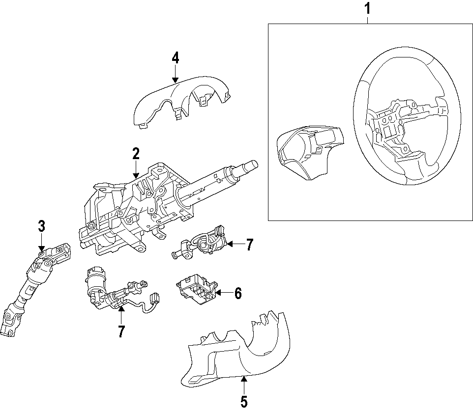 STEERING COLUMN. STEERING WHEEL. Diagram