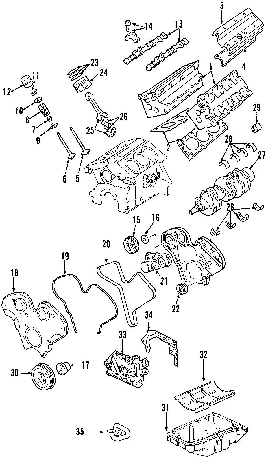 4CAMSHAFT & TIMING. CRANKSHAFT & BEARINGS. CYLINDER HEAD & VALVES. LUBRICATION. MOUNTS. PISTONS. RINGS & BEARINGS.https://images.simplepart.com/images/parts/motor/fullsize/NLP020.png