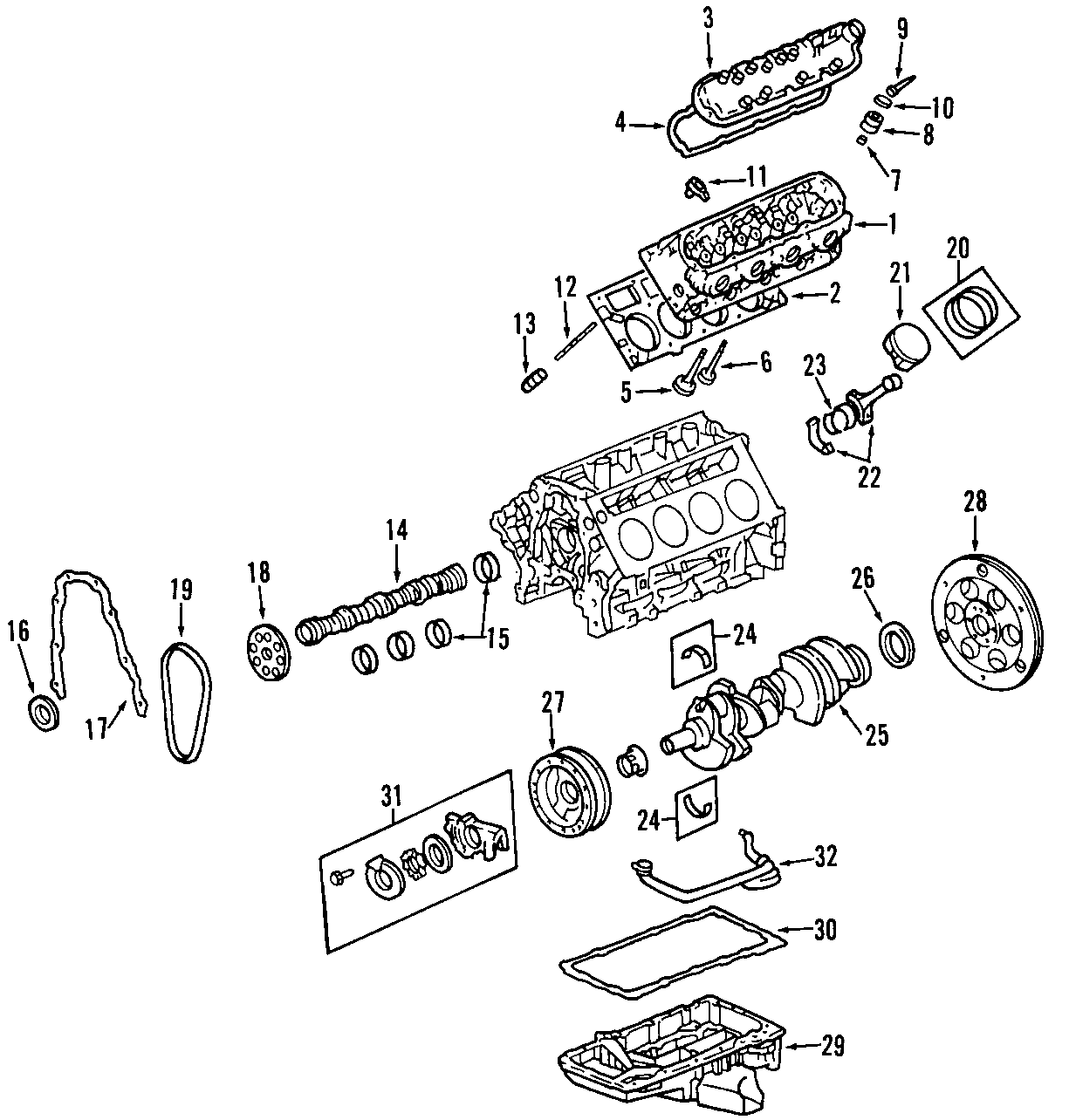 Diagram CAMSHAFT & TIMING. CRANKSHAFT & BEARINGS. CYLINDER HEAD & VALVES. LUBRICATION. MOUNTS. PISTONS. RINGS & BEARINGS. for your 2013 Chevrolet Equinox   