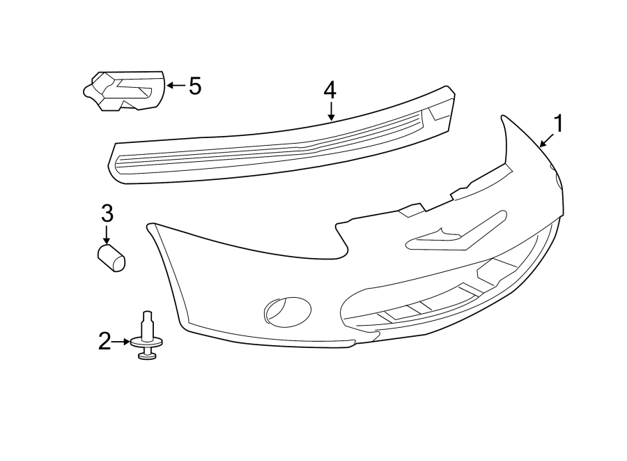 Diagram FRONT BUMPER & GRILLE. BUMPER & COMPONENTS. for your Chrysler