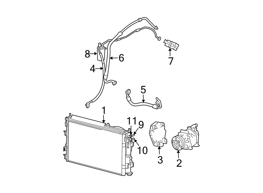 AIR CONDITIONER & HEATER. COMPRESSOR & LINES. CONDENSER.